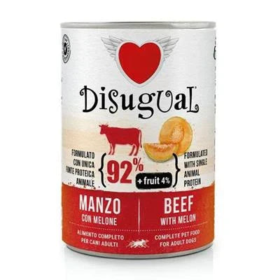 mangime umido per cani DISUGUAL FRUIT MANZO/MELONE GR 400