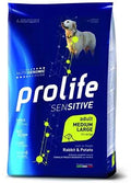 MANGIME SECCO PER CANI PROLIFE DOG SENSITIVE MEDIUM/LARGE CONIGLIO/PATATE KG 2,5