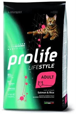 MANGIME SECCO PER GATTI PROLIFE CAT LIFESTYLE SALMONE/RISO KG 1,5